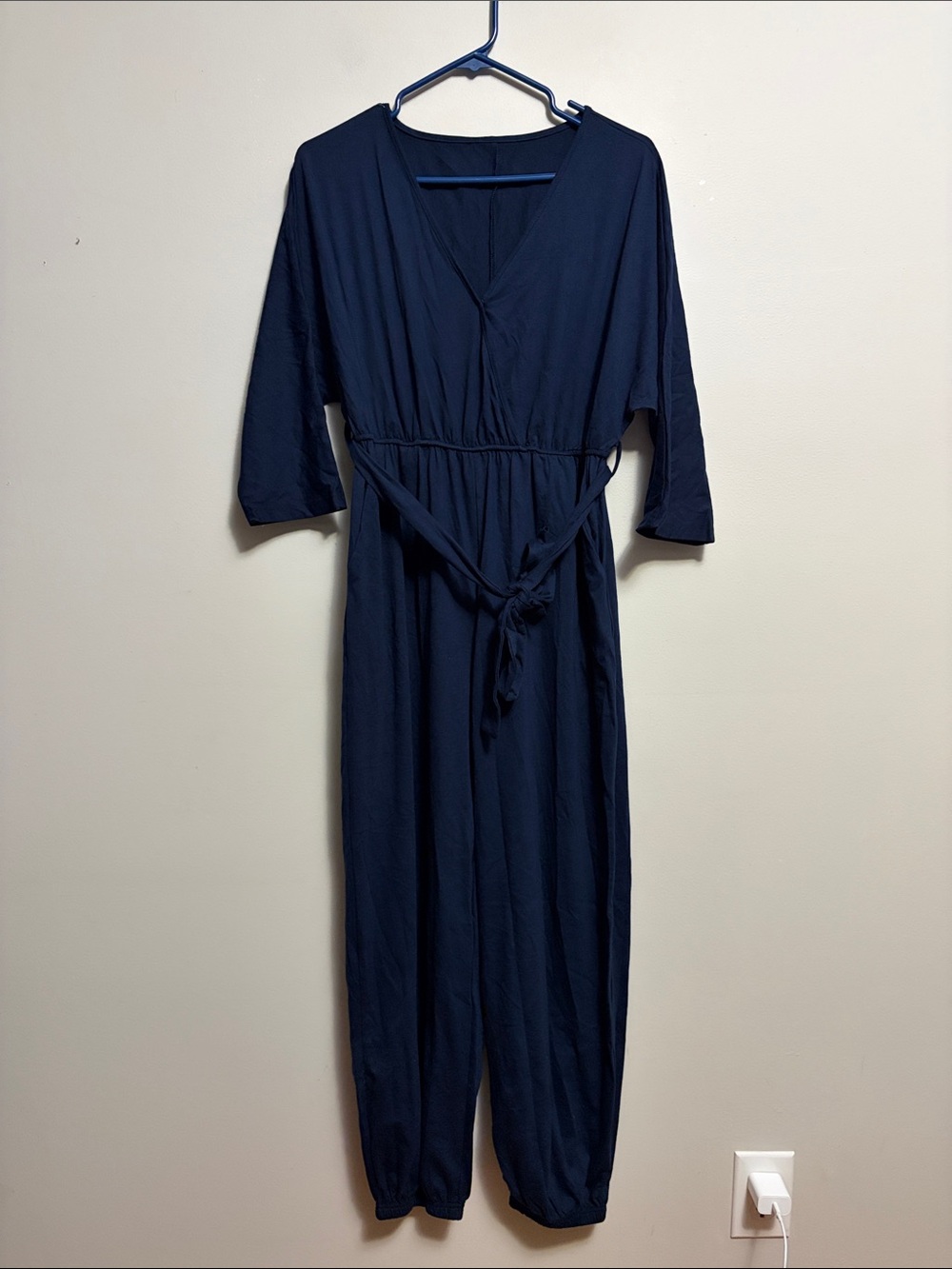 Cupshe Navy Jersey Tapered Leg Jumpsuit Size Medium - Picture 3 of 7